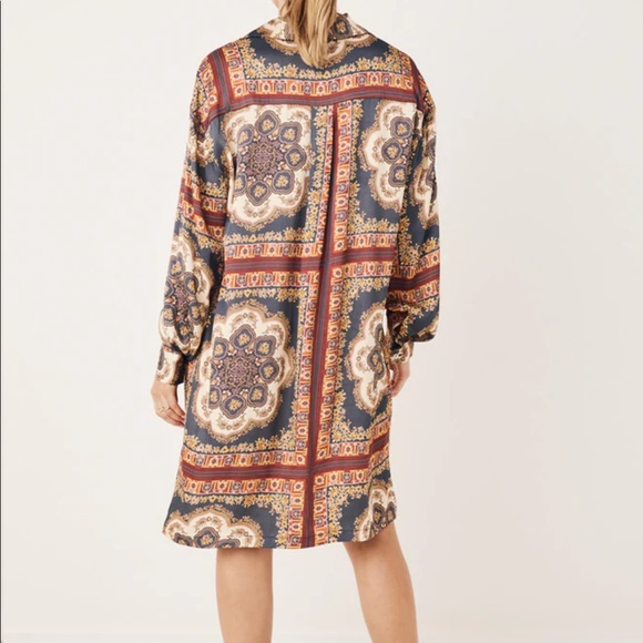 Spell X Elle Ferguson Rumor Print Shirt Dress in Regal - Picture 7 of 16